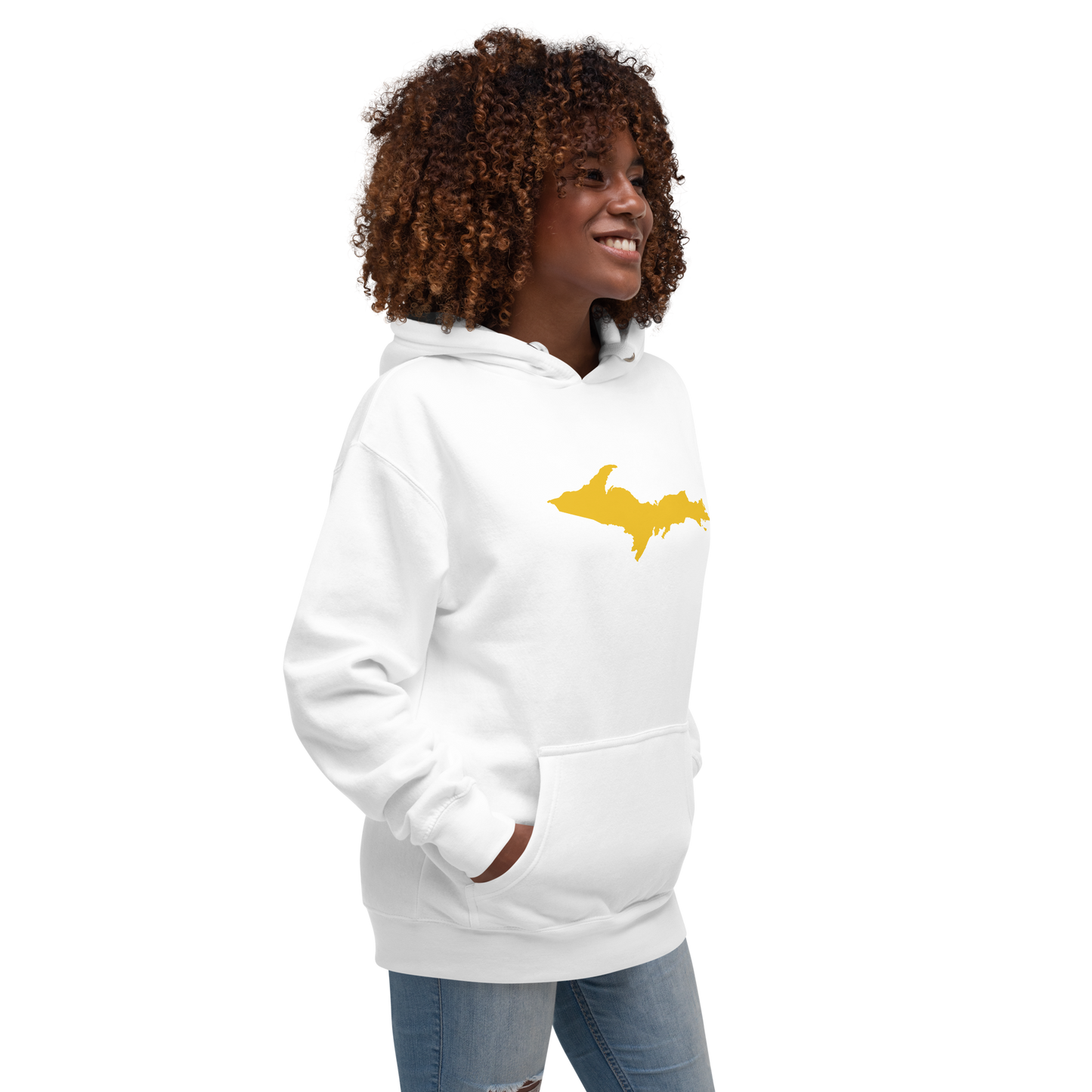 Upper Peninsula Hoodie (w/ Gold UP Outline) | Unisex Premium