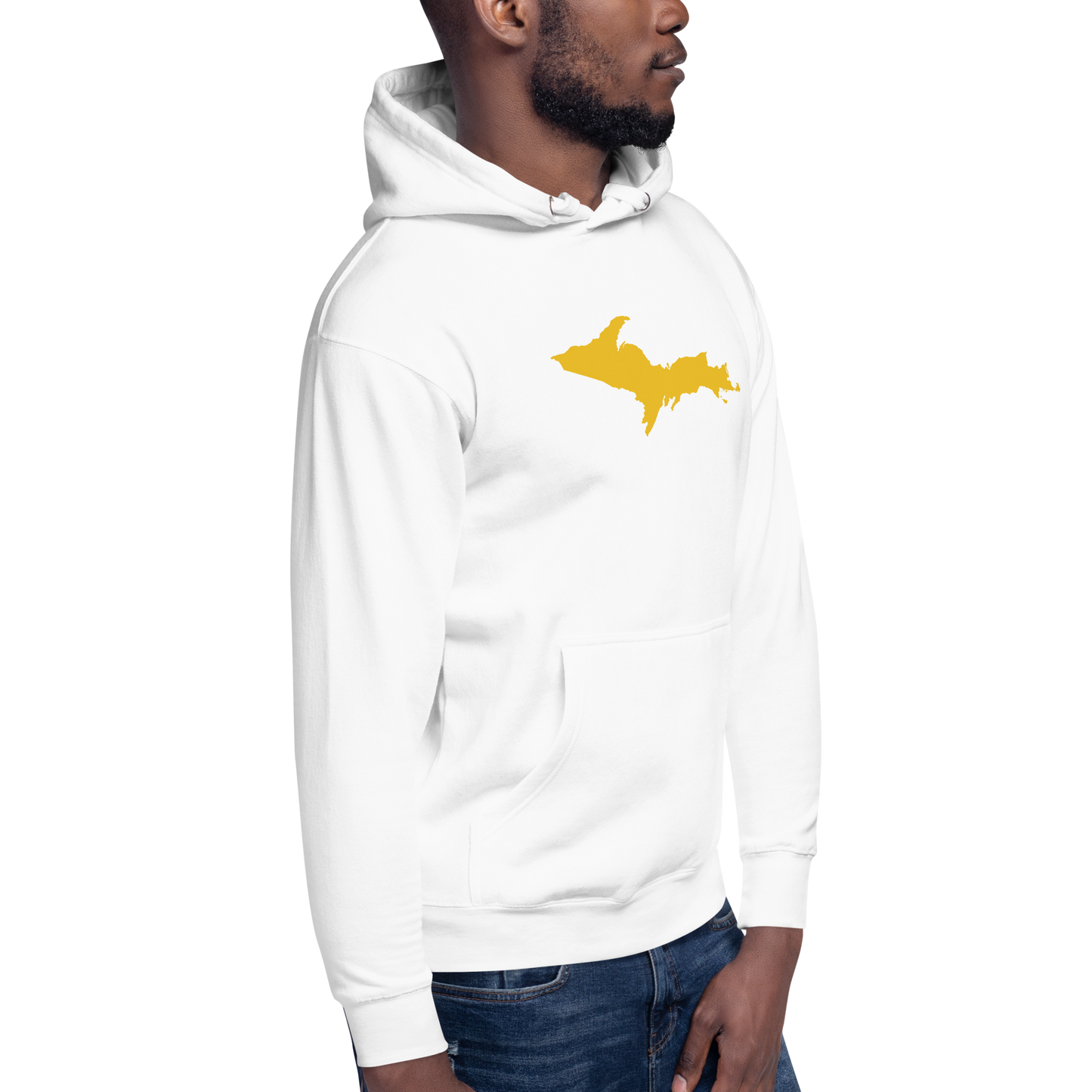 Upper Peninsula Hoodie (w/ Gold UP Outline) | Unisex Premium