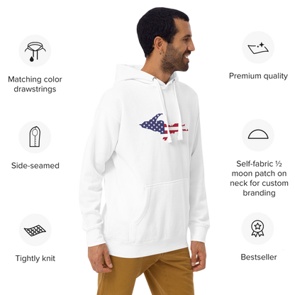 Michigan Upper Peninsula Hoodie (w/ UP USA Flag Outline) | Unisex Premium