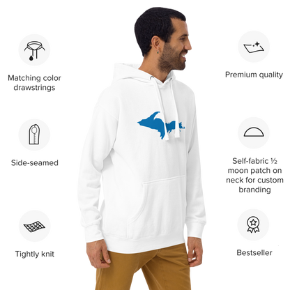 Michigan Upper Peninsula Hoodie (w/ Azure UP Outline) | Unisex Premium