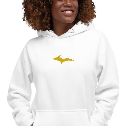 Michigan Upper Peninsula Hoodie (w/ Embroidered Gold UP Outline) | Unisex Premium