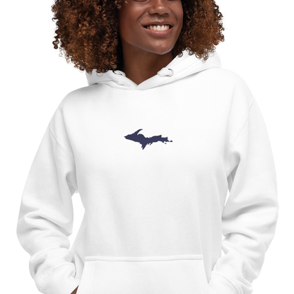 Michigan Upper Peninsula Hoodie (w/ Embroidered UP Outline) | Unisex Premium