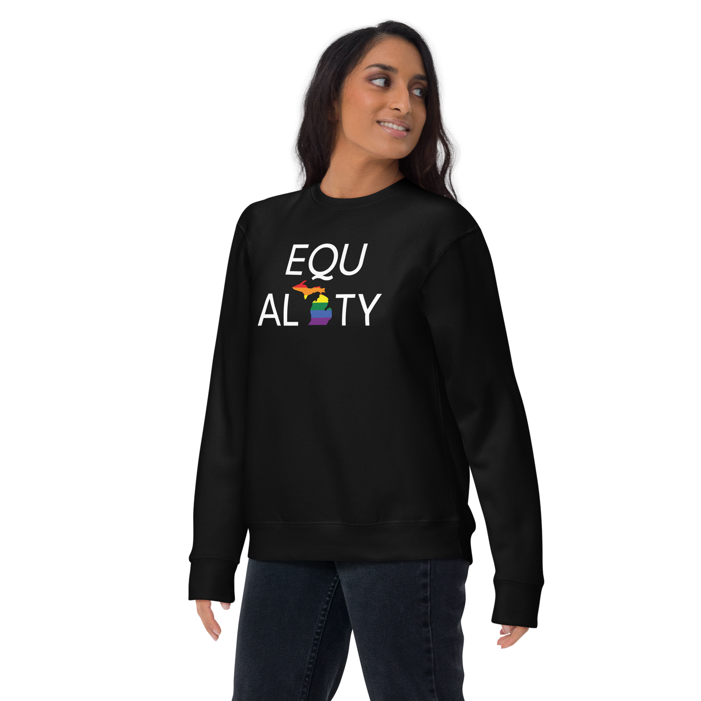 Michigan 'Equality' Premium Sweatshirt (LGBTQ Pride Colors)