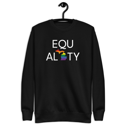 Michigan 'Equality' Premium Sweatshirt (LGBTQ Pride Colors)