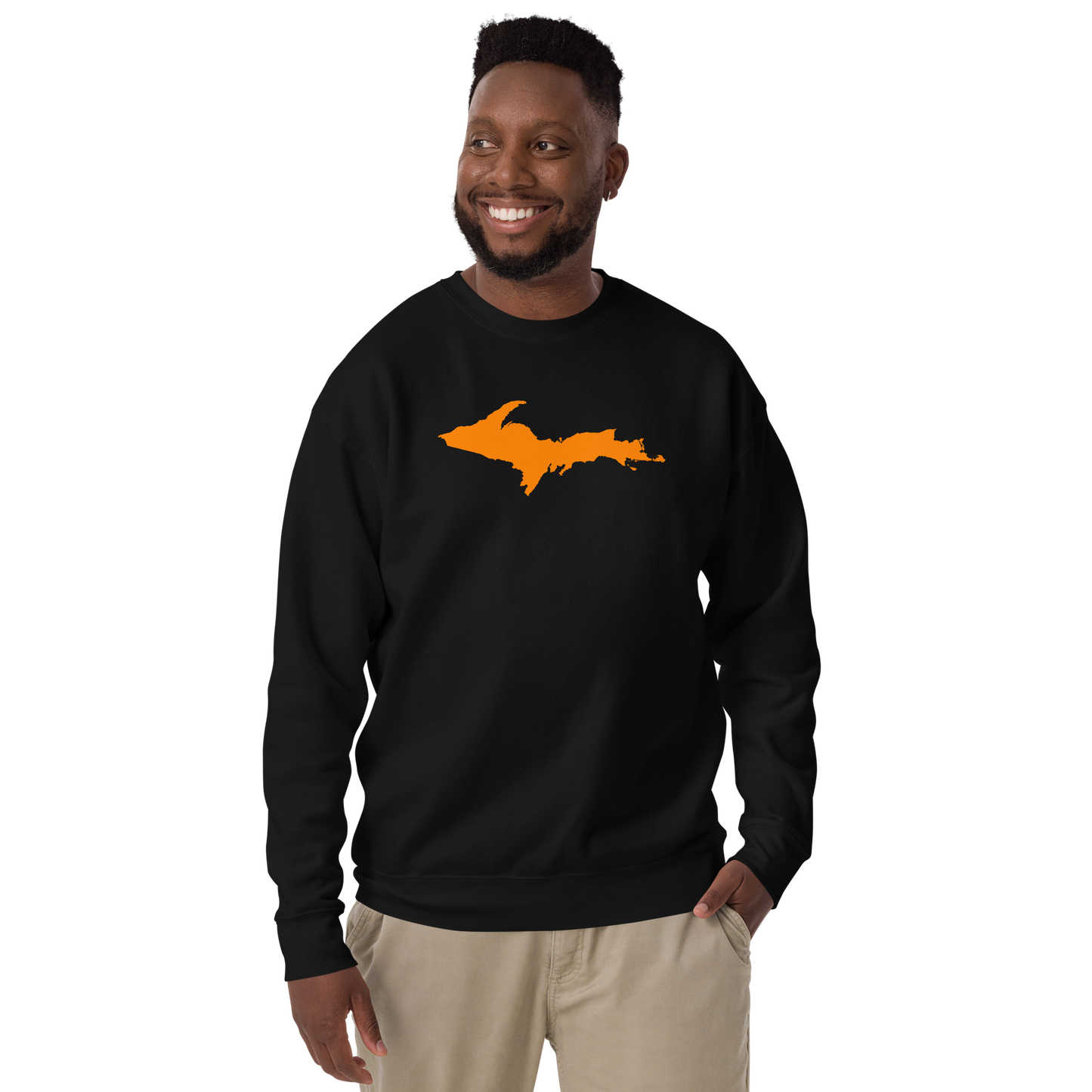 Michigan Upper Peninsula Sweatshirt (w/ Orange UP Outline) | Unisex Premium