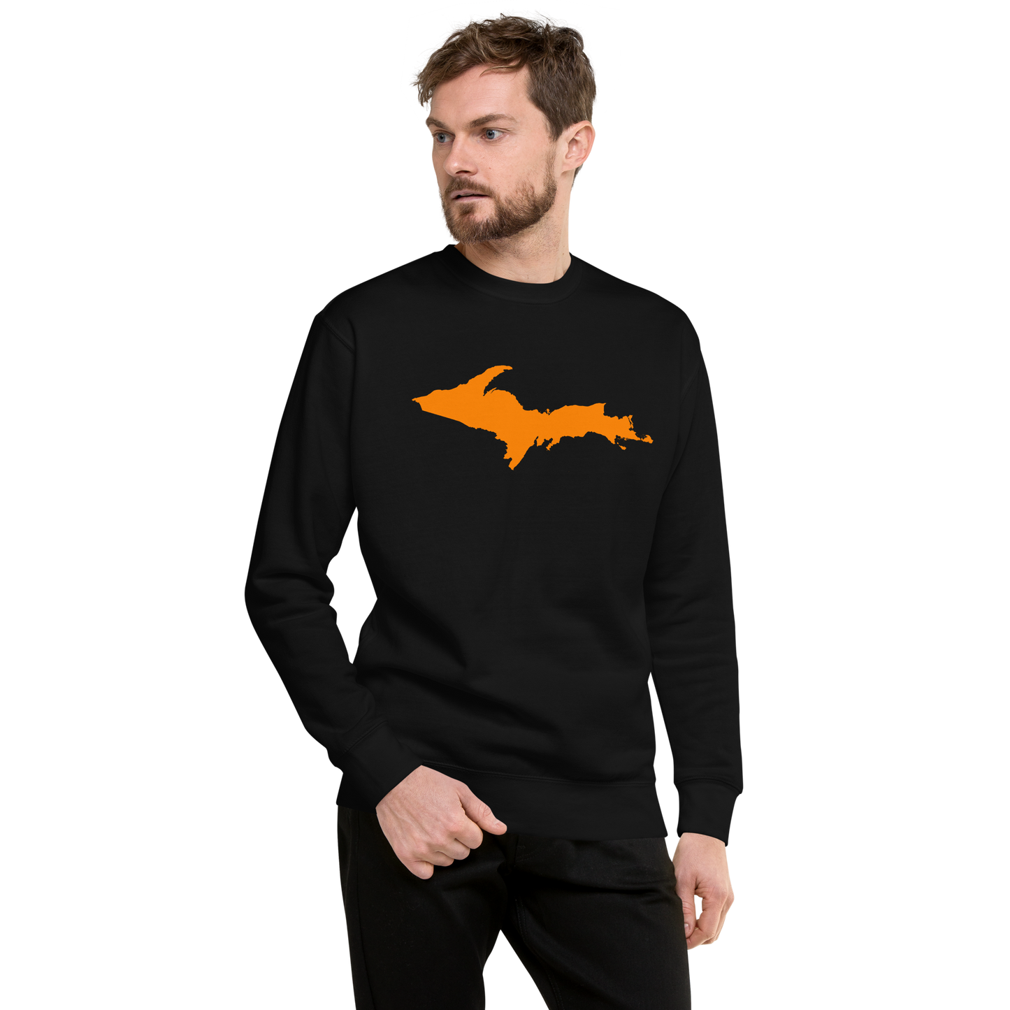 Michigan Upper Peninsula Sweatshirt (w/ Orange UP Outline) | Unisex Premium