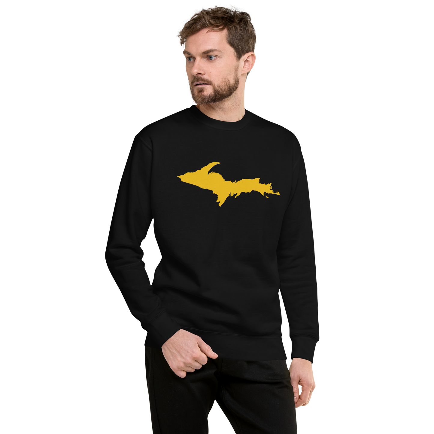 Michigan Upper Peninsula Sweatshirt (w/ Gold UP Outline) | Unisex Premium