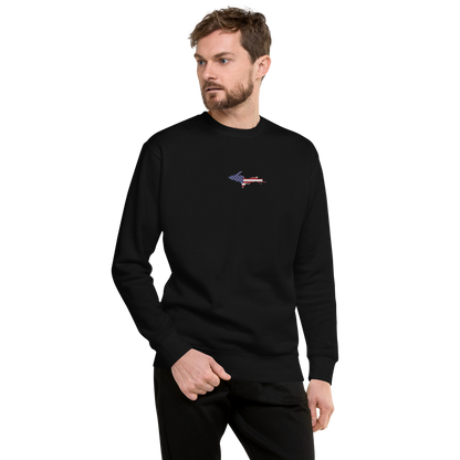 Michigan Upper Peninsula Sweatshirt (w/ Embroidered UP USA Flag Outline) | Unisex Premium