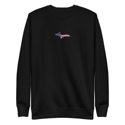 Michigan Upper Peninsula Sweatshirt (w/ Embroidered UP USA Flag Outline) | Unisex Premium