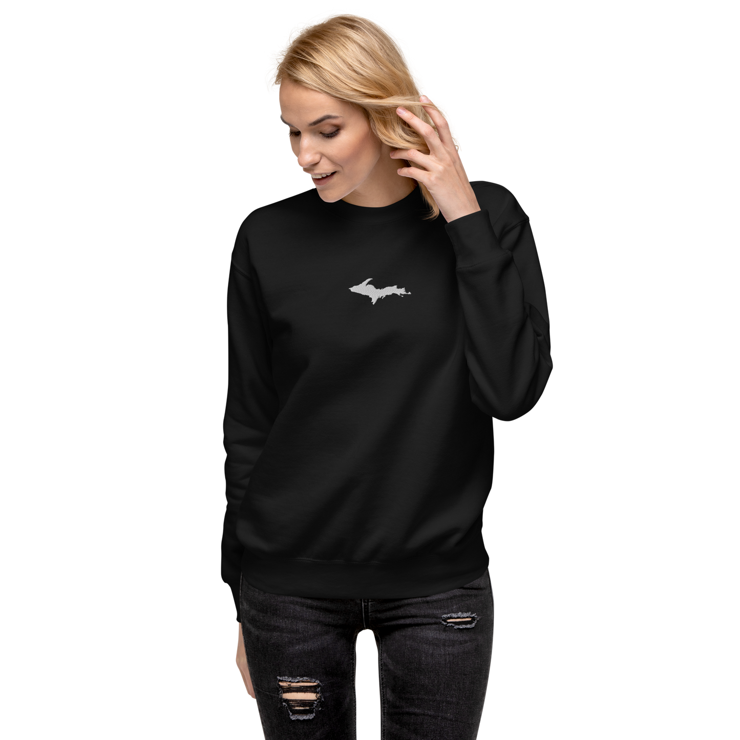 Michigan Upper Peninsula Sweatshirt (w/ Embroidered UP Outline) | Unisex Premium