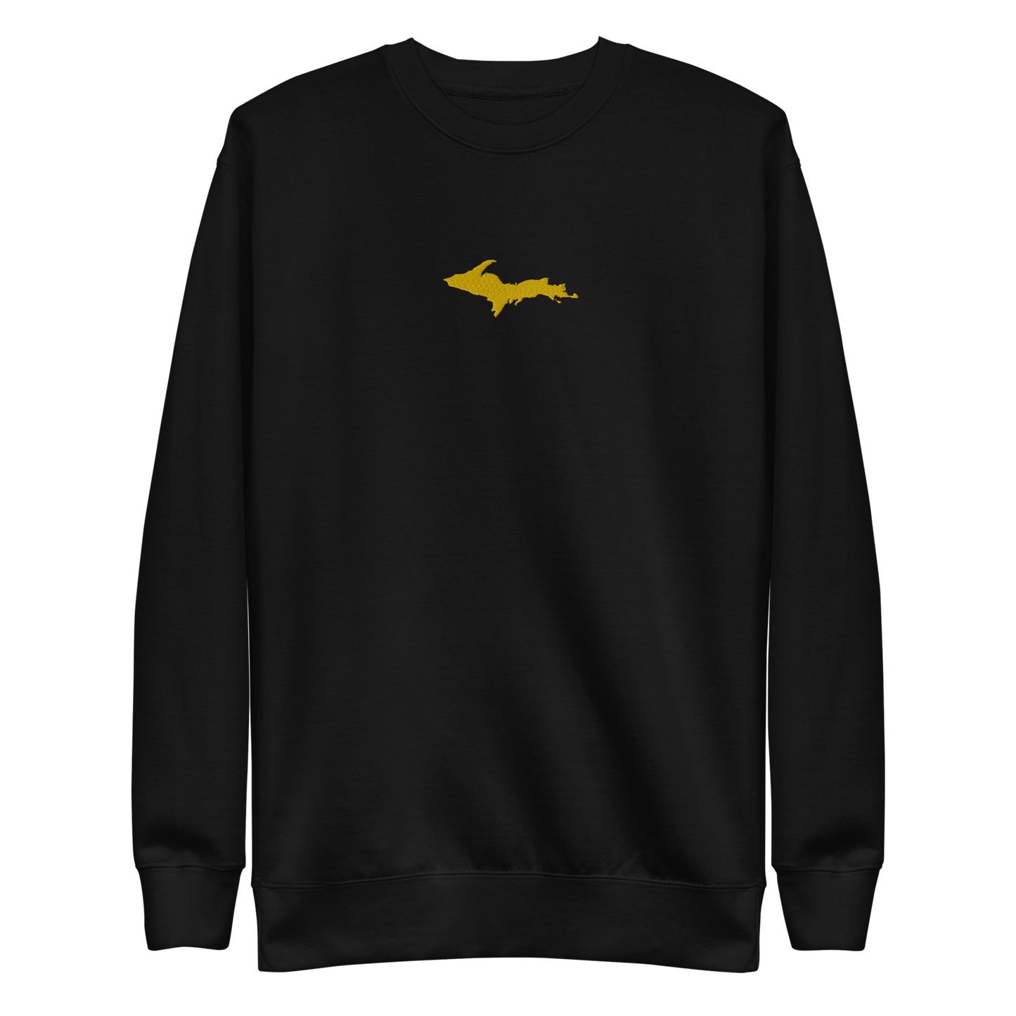 Michigan Upper Peninsula Sweatshirt (w/ Embroidered Gold UP Outline) | Unisex Premium