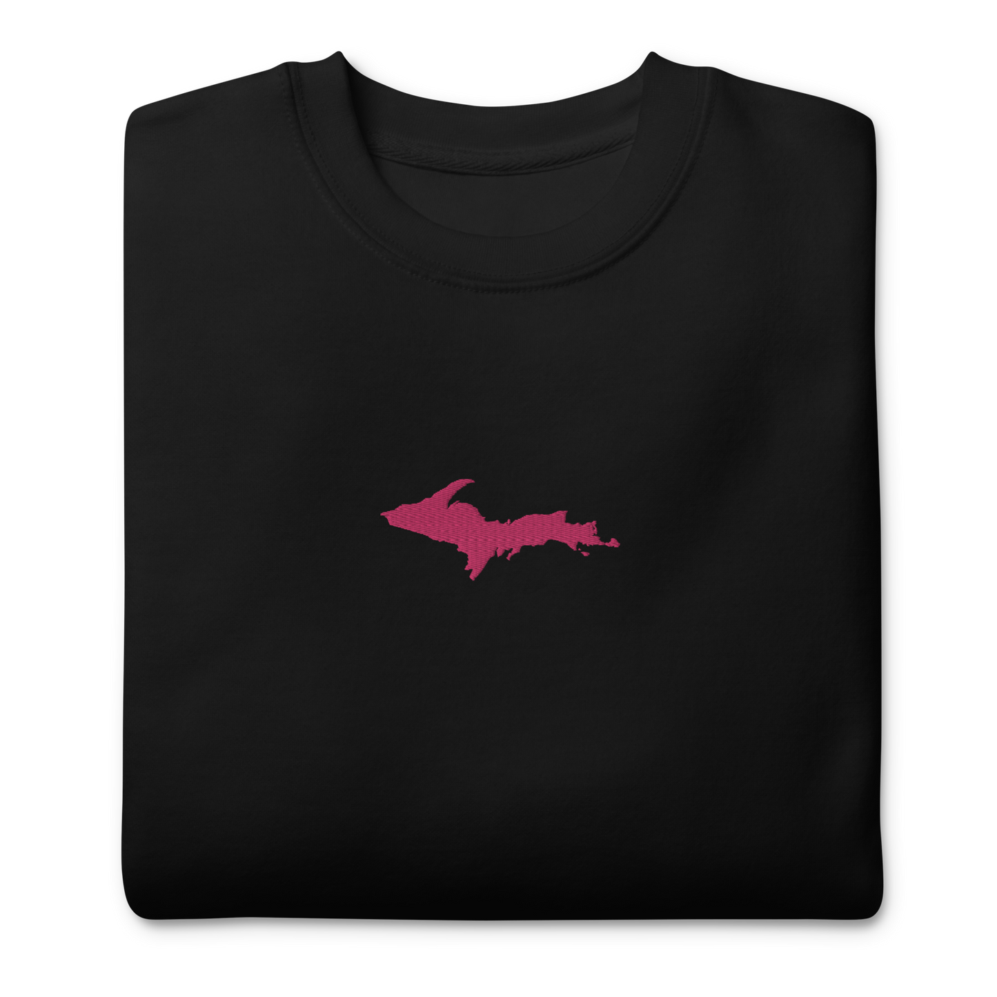 Michigan Upper Peninsula Sweatshirt (w/ Embroidered Pink UP Outline) | Unisex Premium