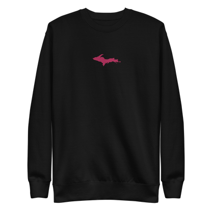 Michigan Upper Peninsula Sweatshirt (w/ Embroidered Pink UP Outline) | Unisex Premium