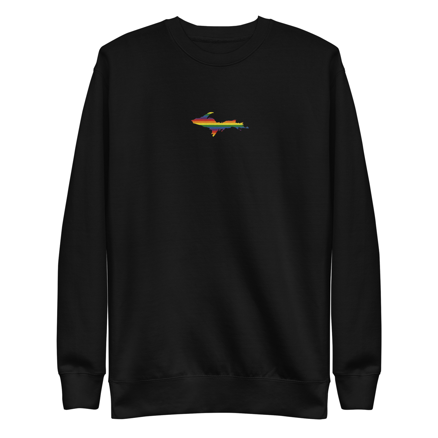 Michigan Upper Peninsula Sweatshirt (w/ Embroidered UP Pride Flag Outline) | Unisex Premium