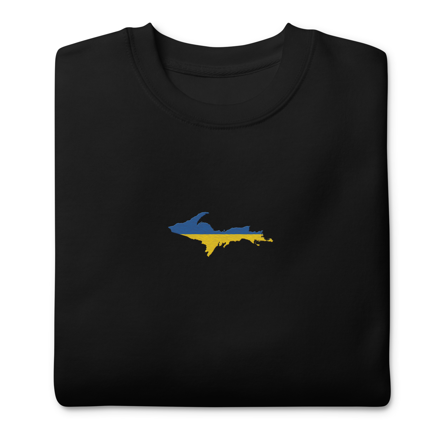 Michigan Upper Peninsula Sweatshirt (Embroidered w/ UP Ukraine Flag Outline) | Unisex Premium