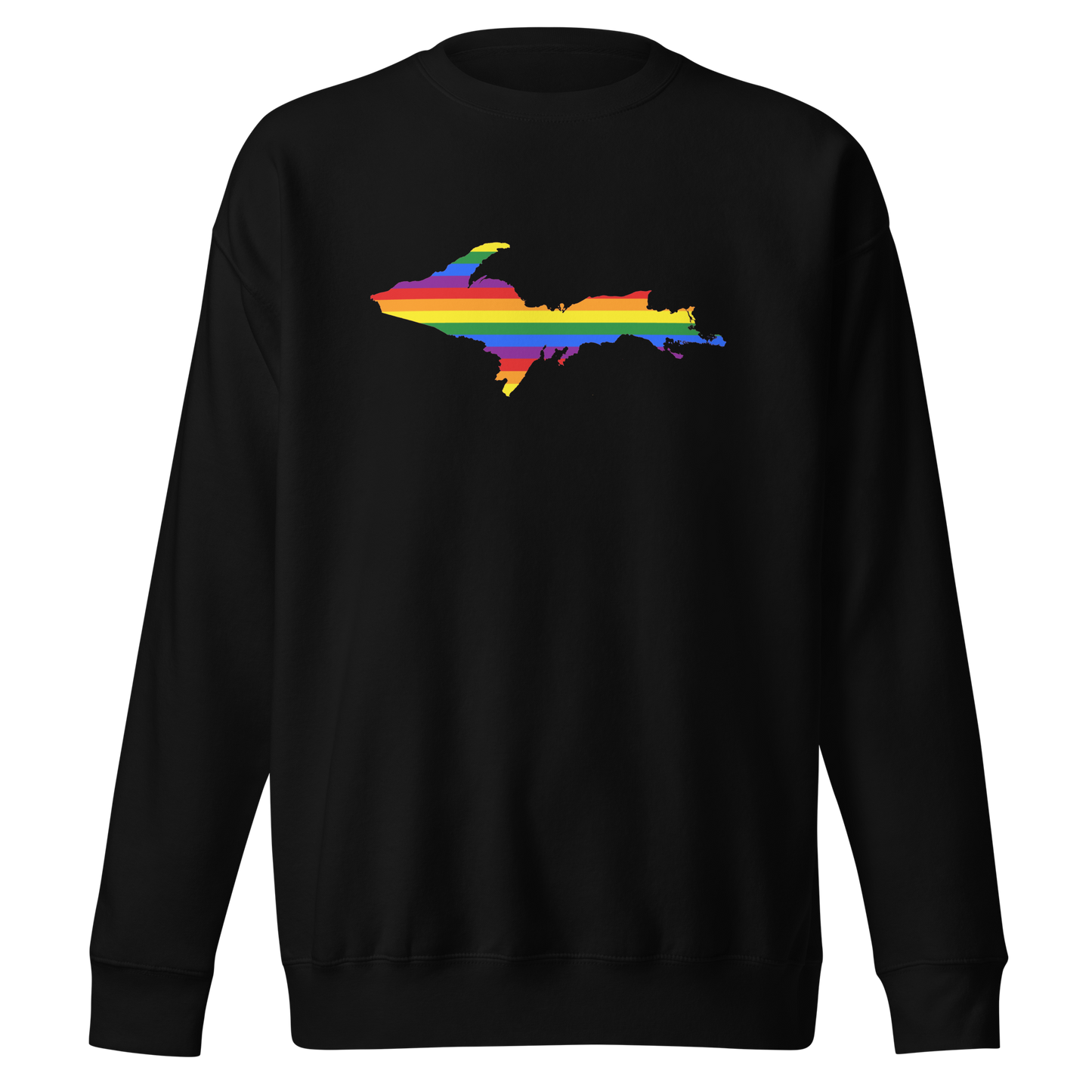 Michigan Upper Peninsula Sweatshirt (w/ UP Pride Flag Outline) | Unisex Premium