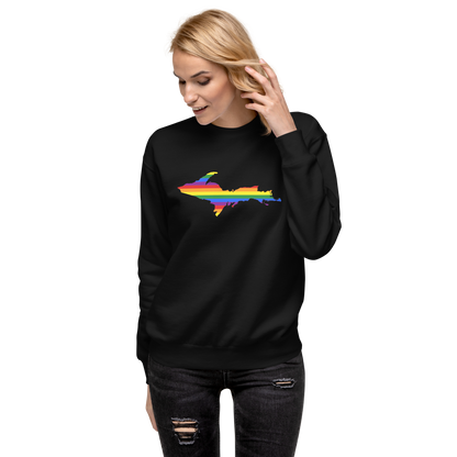 Michigan Upper Peninsula Sweatshirt (w/ UP Pride Flag Outline) | Unisex Premium