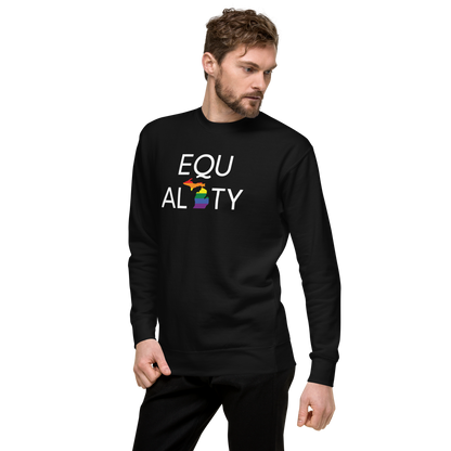 Michigan 'Equality' Premium Sweatshirt (LGBTQ Pride Colors)