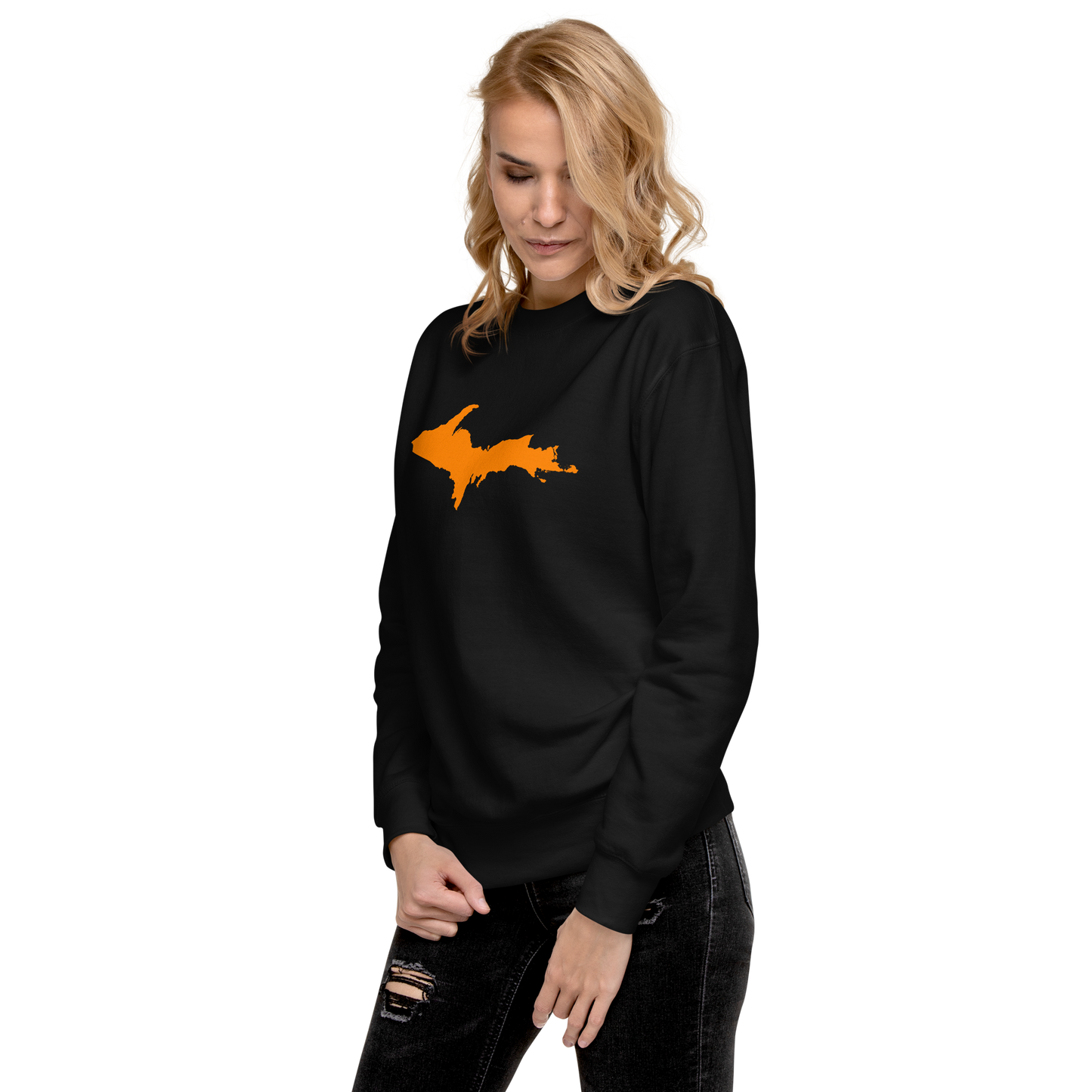 Michigan Upper Peninsula Sweatshirt (w/ Orange UP Outline) | Unisex Premium