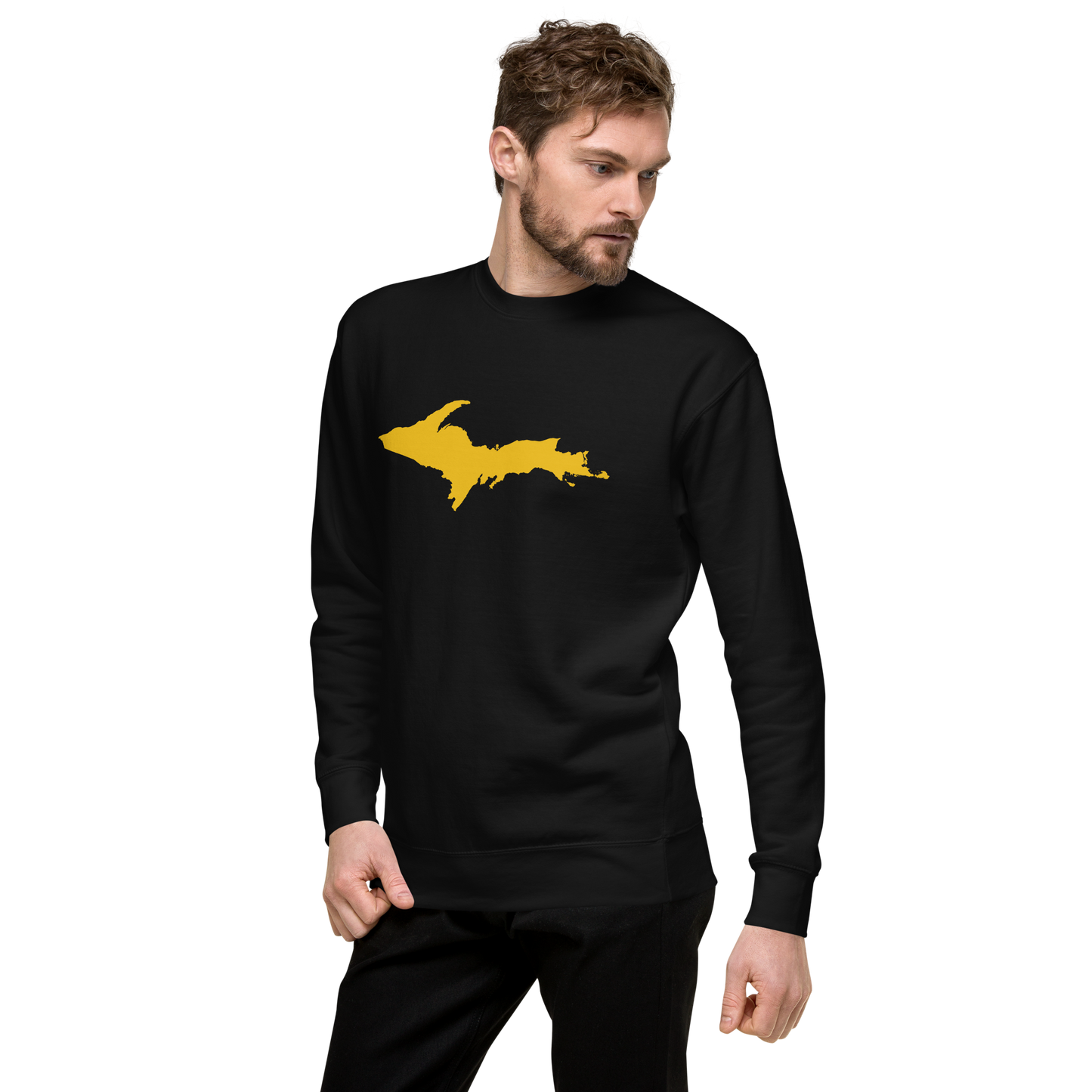 Michigan Upper Peninsula Sweatshirt (w/ Gold UP Outline) | Unisex Premium