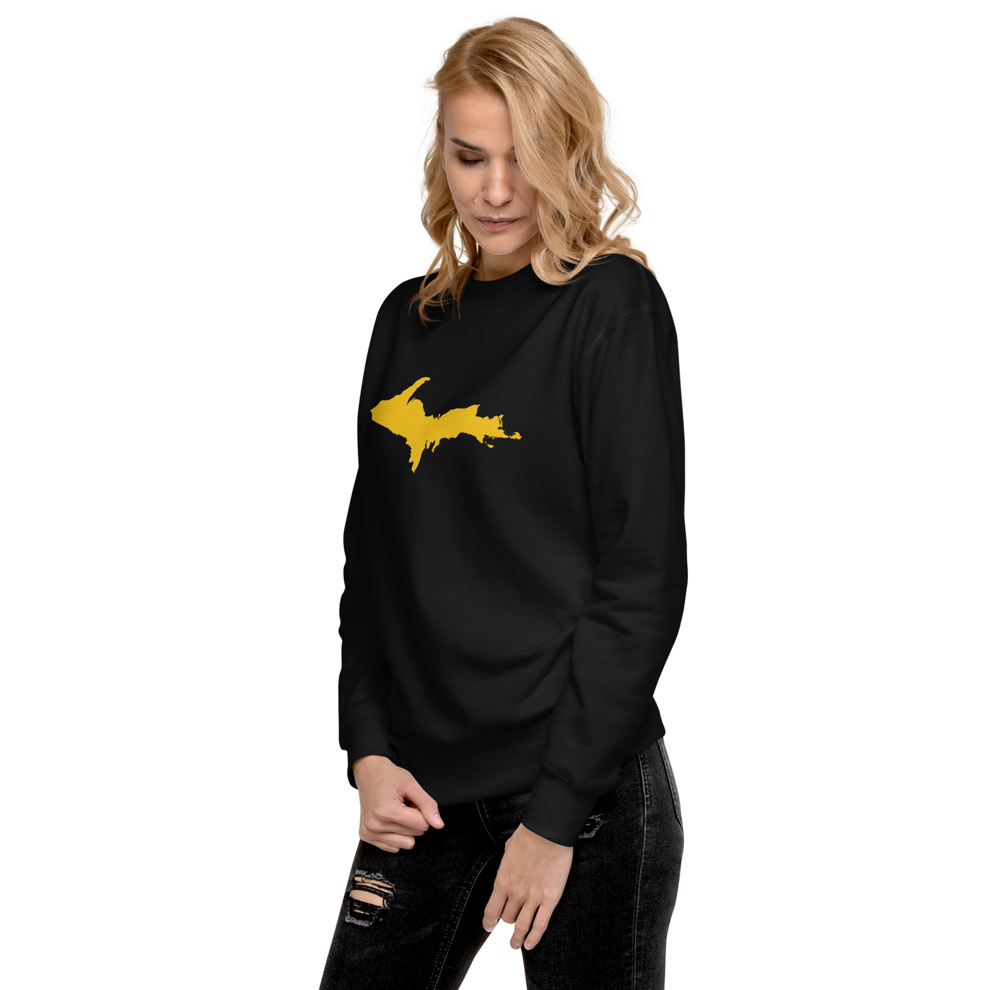 Michigan Upper Peninsula Sweatshirt (w/ Gold UP Outline) | Unisex Premium