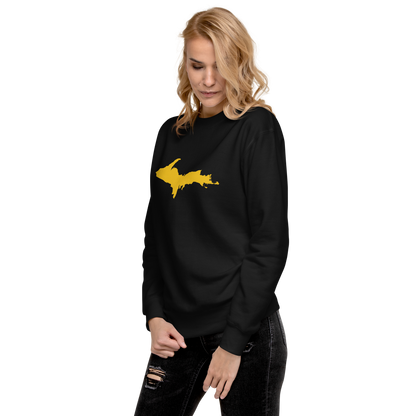 Michigan Upper Peninsula Sweatshirt (w/ Gold UP Outline) | Unisex Premium