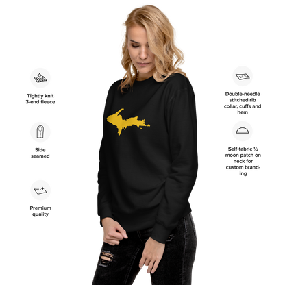 Michigan Upper Peninsula Sweatshirt (w/ Gold UP Outline) | Unisex Premium