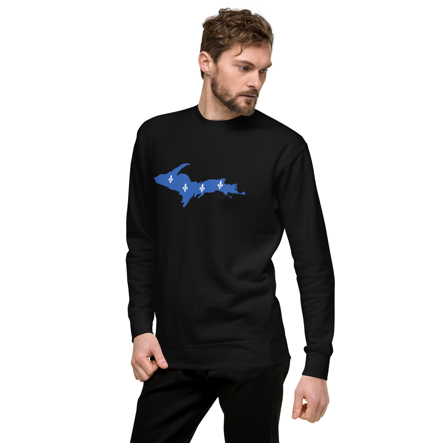 Michigan Upper Peninsula Sweatshirt (w/ UP Quebec Flag Outline) | Unisex Premium