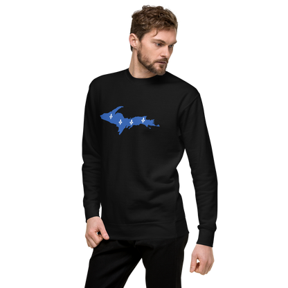 Michigan Upper Peninsula Sweatshirt (w/ UP Quebec Flag Outline) | Unisex Premium