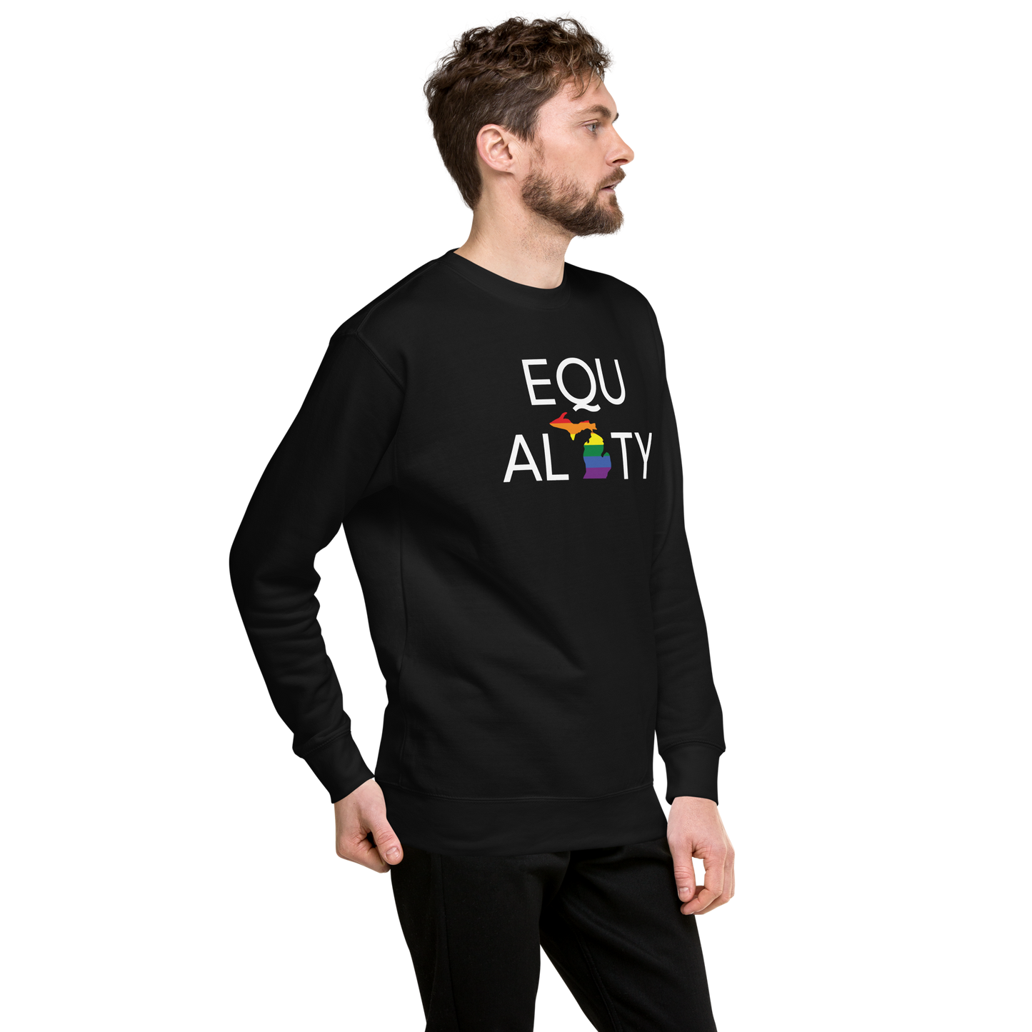 Michigan 'Equality' Premium Sweatshirt (LGBTQ Pride Colors)