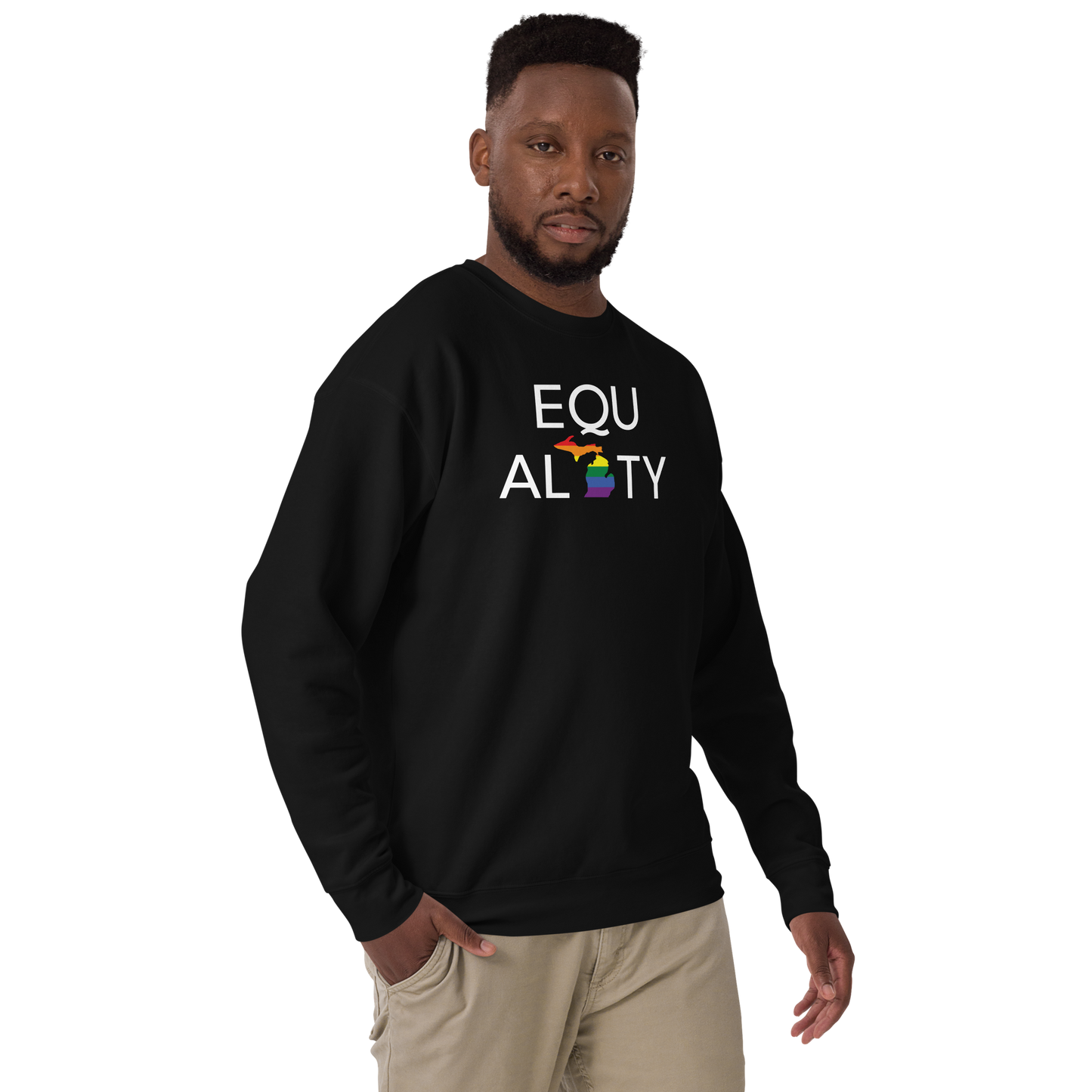 Michigan 'Equality' Premium Sweatshirt (LGBTQ Pride Colors)