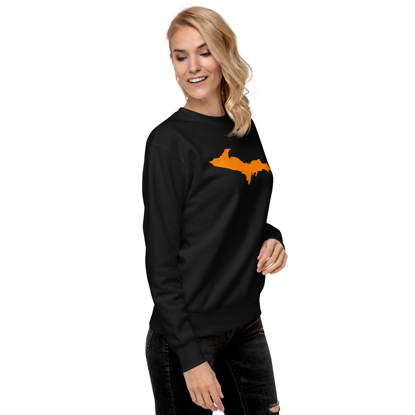 Michigan Upper Peninsula Sweatshirt (w/ Orange UP Outline) | Unisex Premium