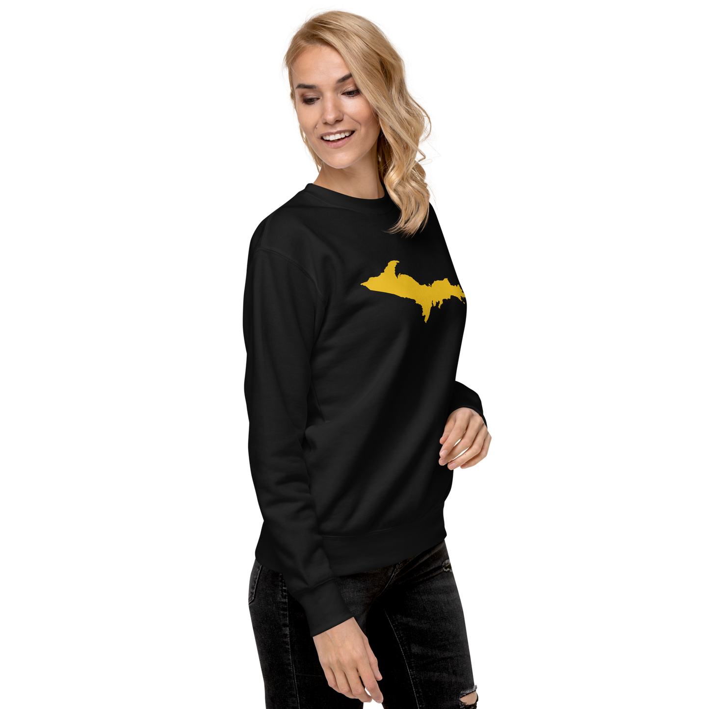 Michigan Upper Peninsula Sweatshirt (w/ Gold UP Outline) | Unisex Premium