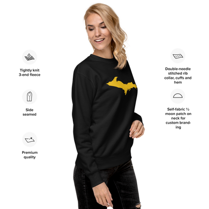 Michigan Upper Peninsula Sweatshirt (w/ Gold UP Outline) | Unisex Premium