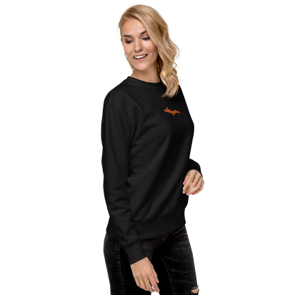 Michigan Upper Peninsula Sweatshirt (w/ Embroidered Orange UP Outline) | Unisex Premium