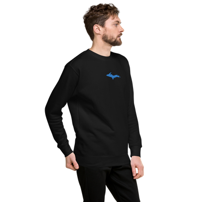 Michigan Upper Peninsula Sweatshirt (w/ Embroidered Azure UP Outline) | Unisex Premium