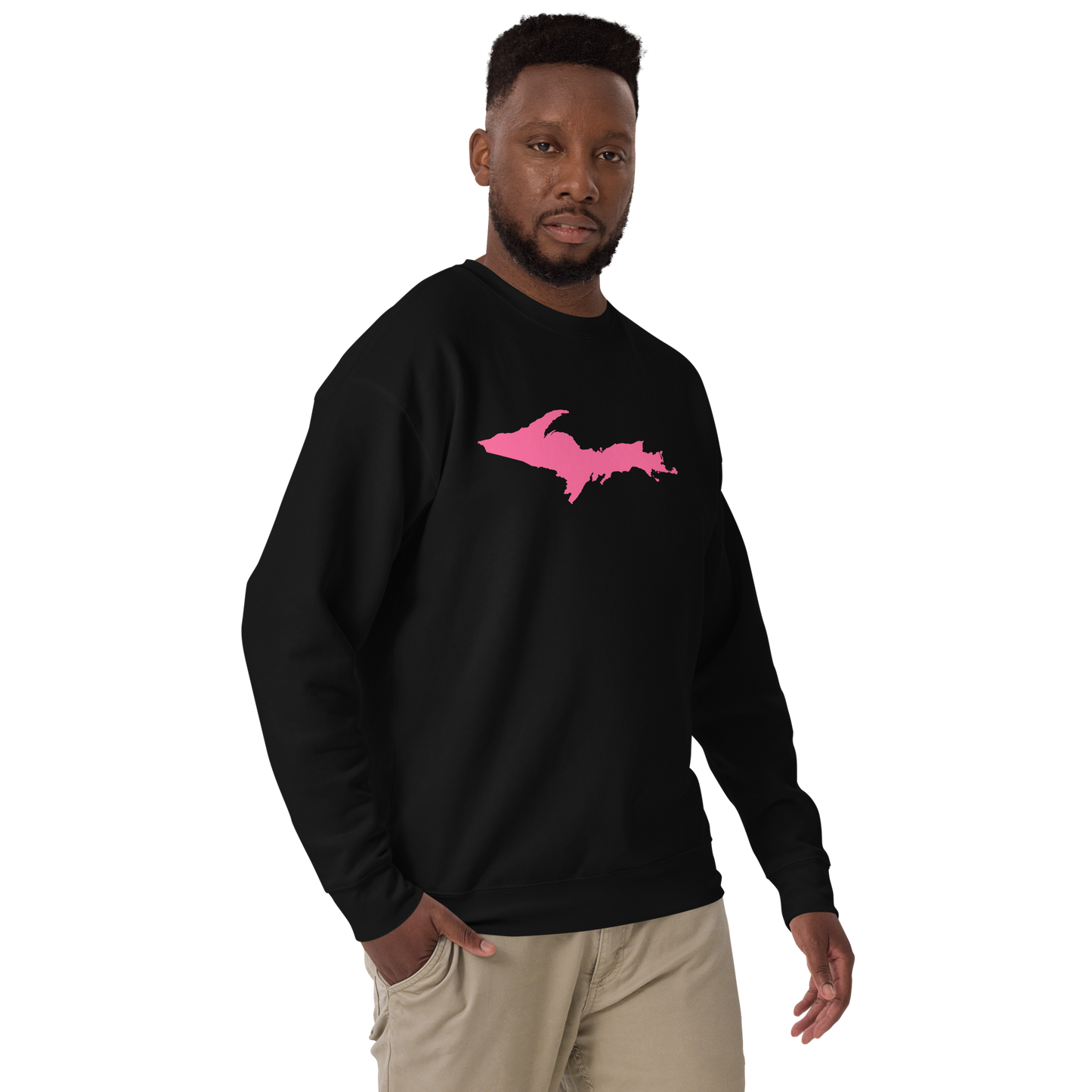 Michigan Upper Peninsula Sweatshirt (w/ Pink UP Outline) | Unisex Premium