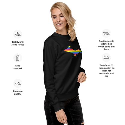 Michigan Upper Peninsula Sweatshirt (w/ UP Pride Flag Outline) | Unisex Premium