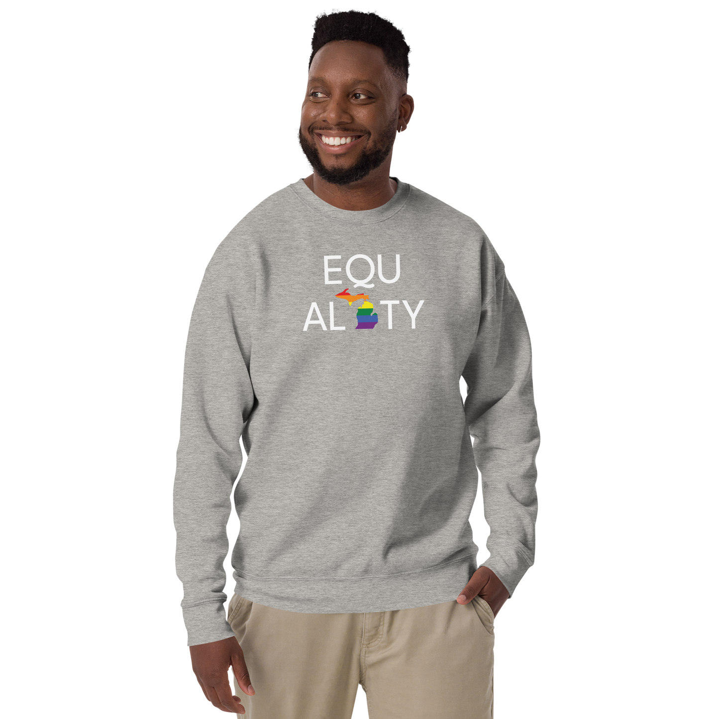 Michigan 'Equality' Premium Sweatshirt (LGBTQ Pride Colors)