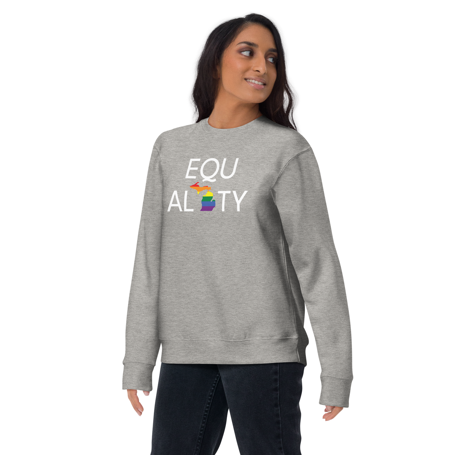 Michigan 'Equality' Premium Sweatshirt (LGBTQ Pride Colors)