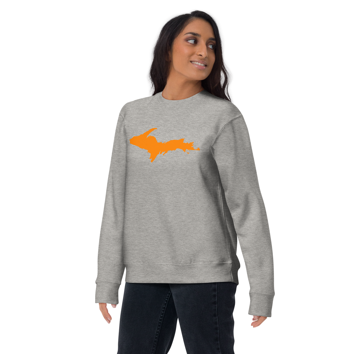 Michigan Upper Peninsula Sweatshirt (w/ Orange UP Outline) | Unisex Premium