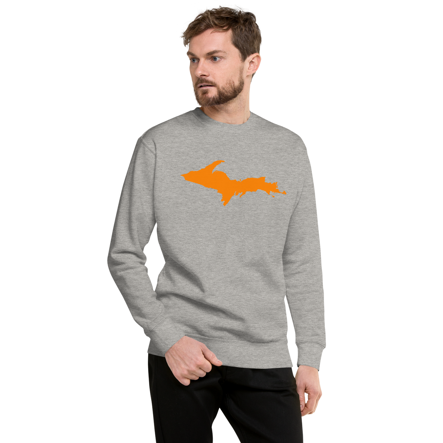 Michigan Upper Peninsula Sweatshirt (w/ Orange UP Outline) | Unisex Premium