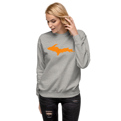 Michigan Upper Peninsula Sweatshirt (w/ Orange UP Outline) | Unisex Premium