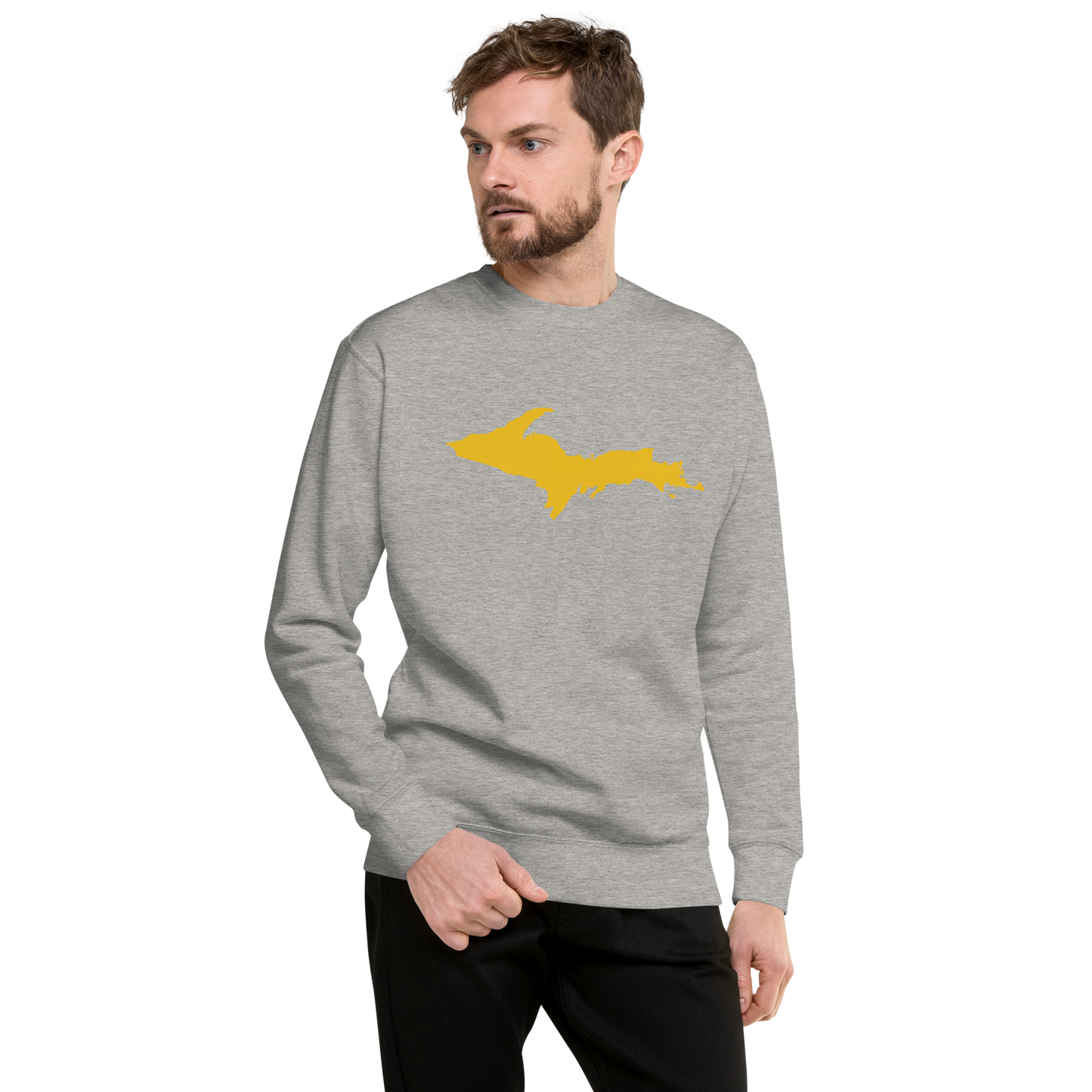 Michigan Upper Peninsula Sweatshirt (w/ Gold UP Outline) | Unisex Premium