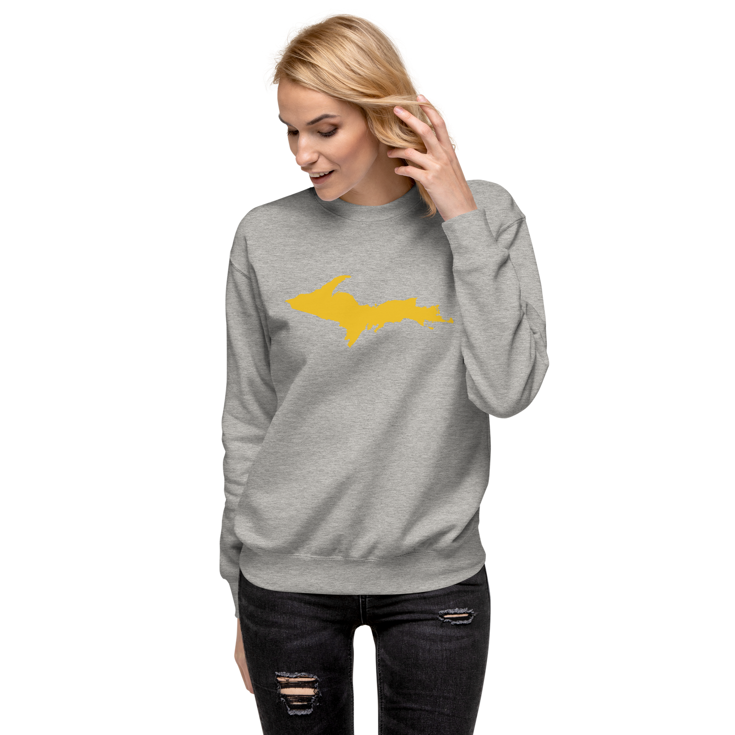 Michigan Upper Peninsula Sweatshirt (w/ Gold UP Outline) | Unisex Premium