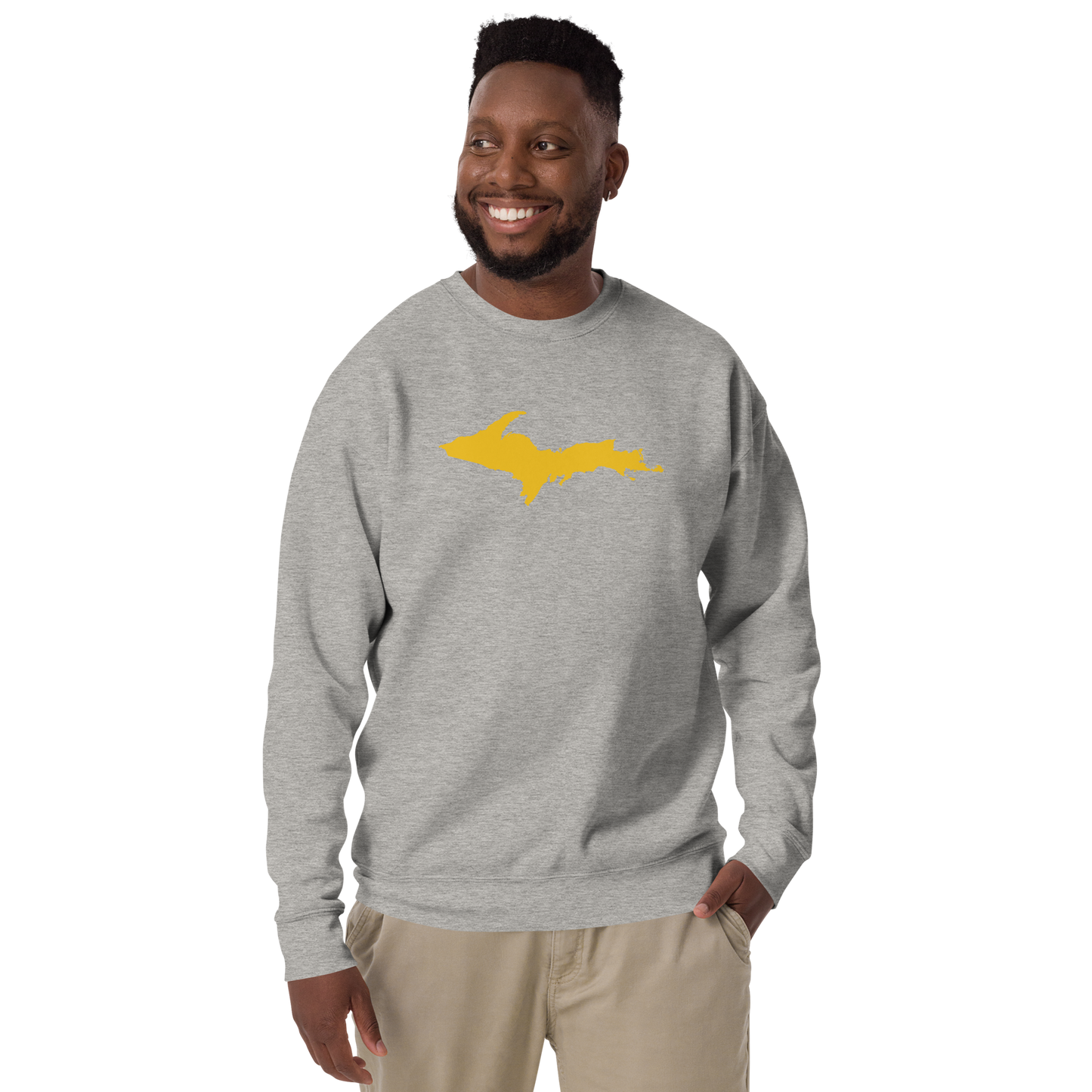 Michigan Upper Peninsula Sweatshirt (w/ Gold UP Outline) | Unisex Premium