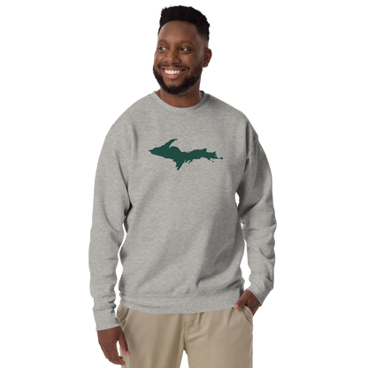 Michigan Upper Peninsula Sweatshirt (w/ Green UP Outline) | Unisex Premium