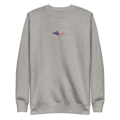 Michigan Upper Peninsula Sweatshirt (w/ Embroidered UP USA Flag Outline) | Unisex Premium