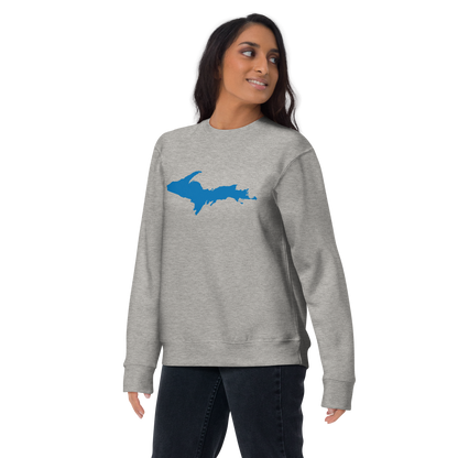 Michigan Upper Peninsula Sweatshirt (w/ Azure UP Outline) | Unisex Premium