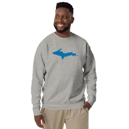 Michigan Upper Peninsula Sweatshirt (w/ Azure UP Outline) | Unisex Premium